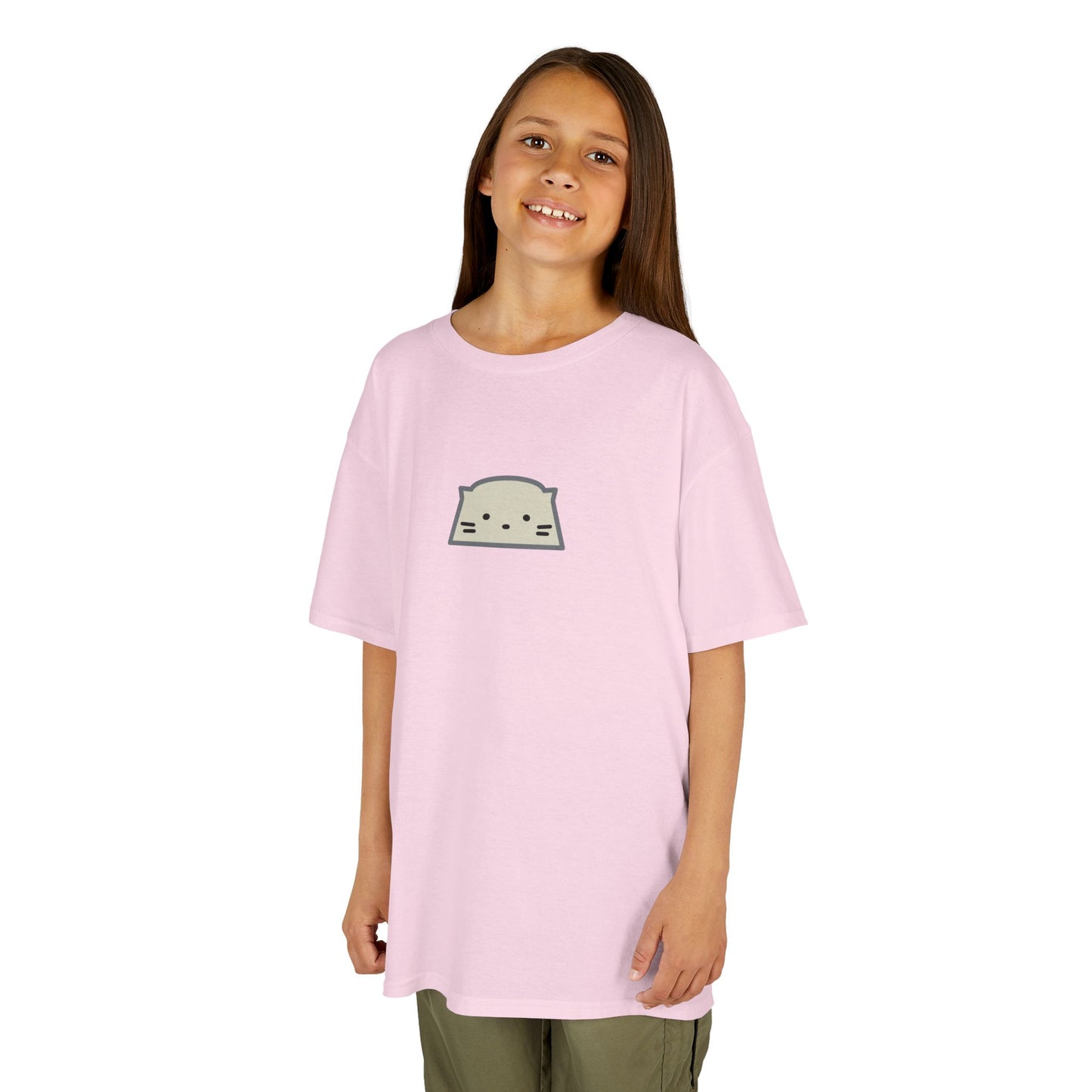 Kids Tee — Cute Minimalist Cat Face Graphic