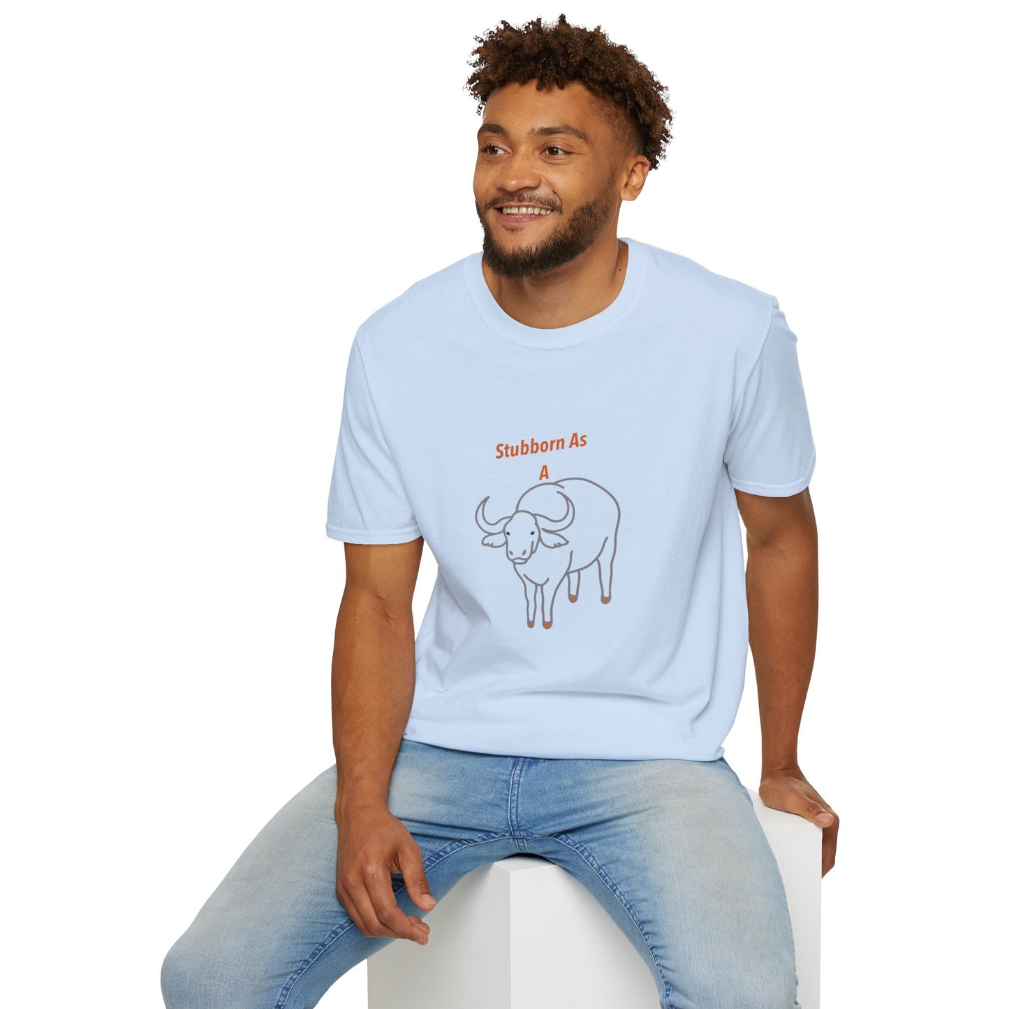 Stubborn As a Bull, Fun T-Shirt, Casual Wear, Unisex Softstyle Tee.