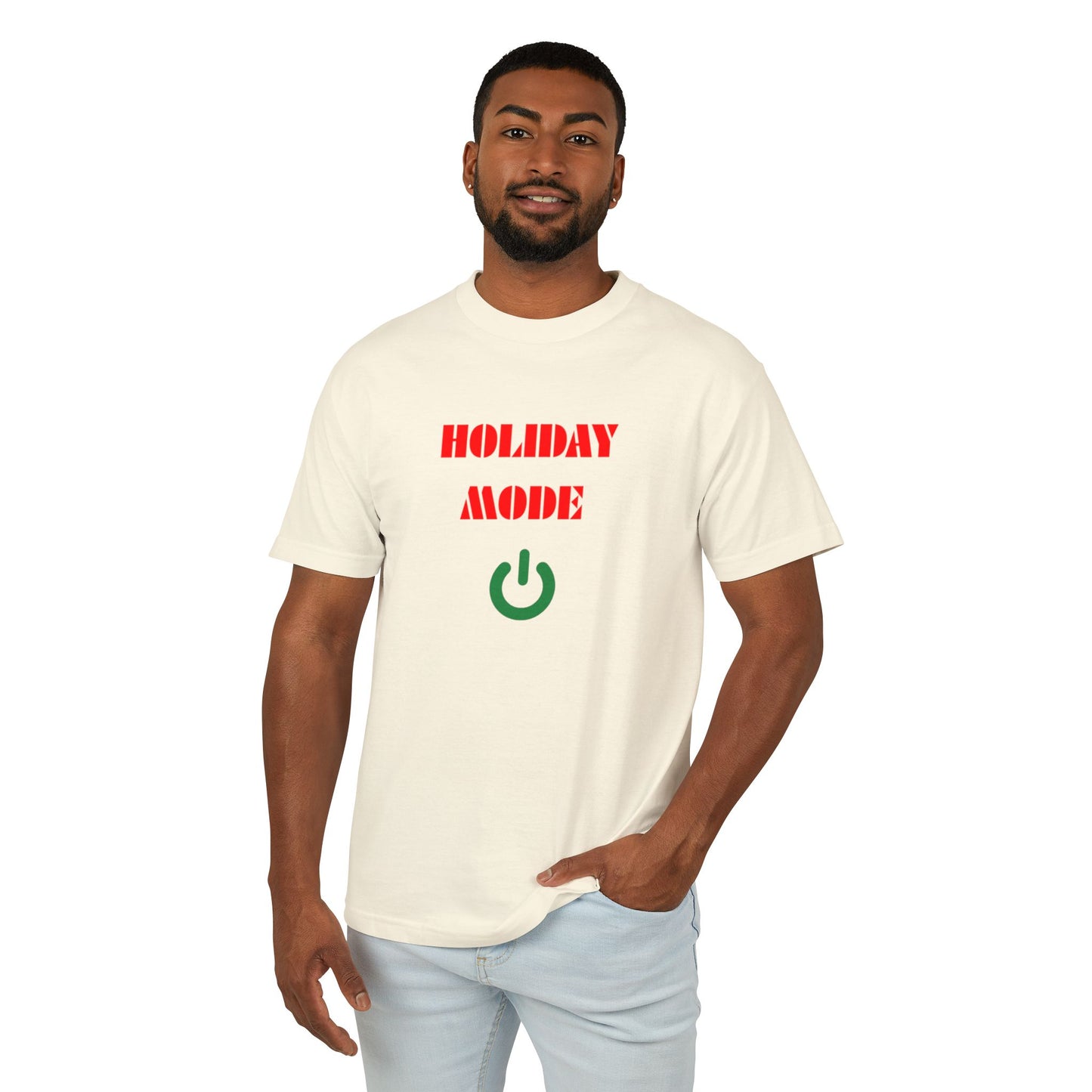 Holiday Mode T-Shirt — Festive Power Button Christmas Tee