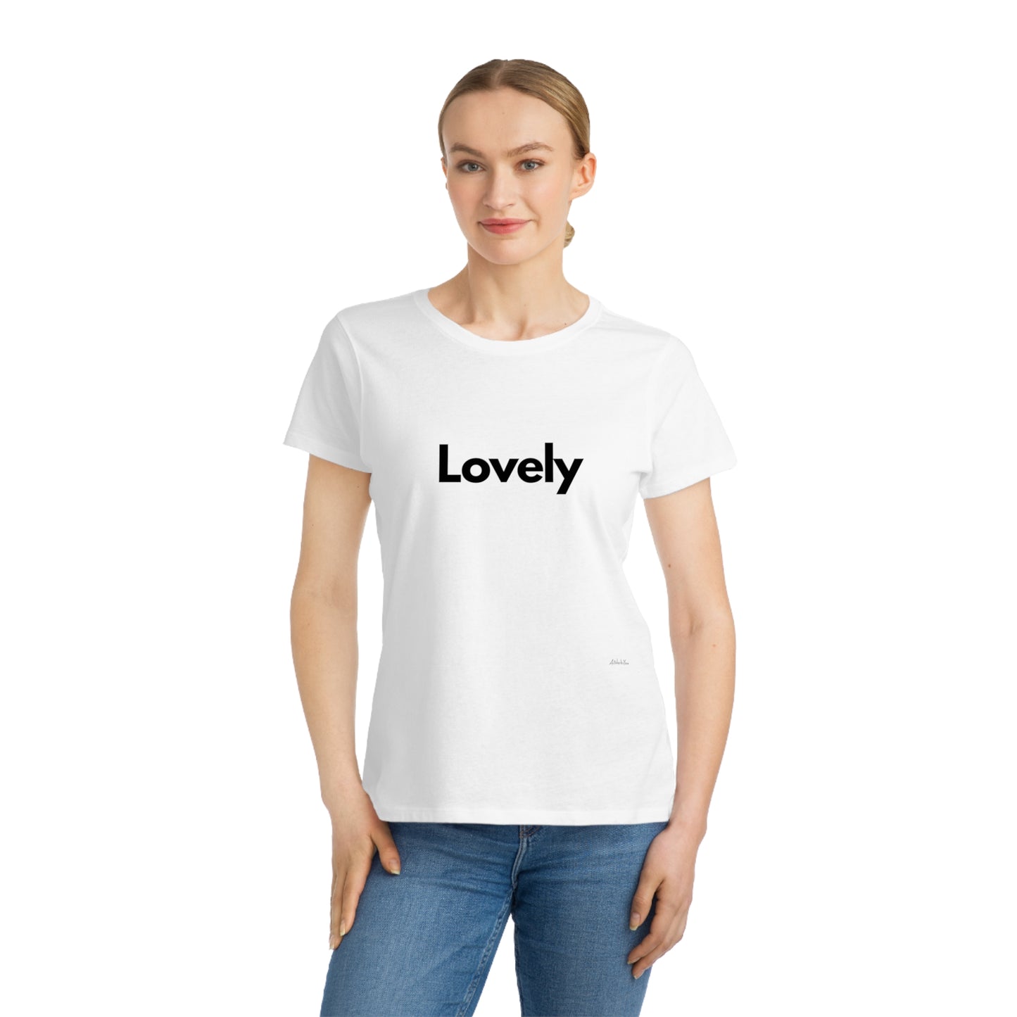 Lovely Organic Women's T-Shirt, Casual Tee, Eco-Friendly Top, Gift for Her, Positive Vibes Shirt, Everyday Apparel