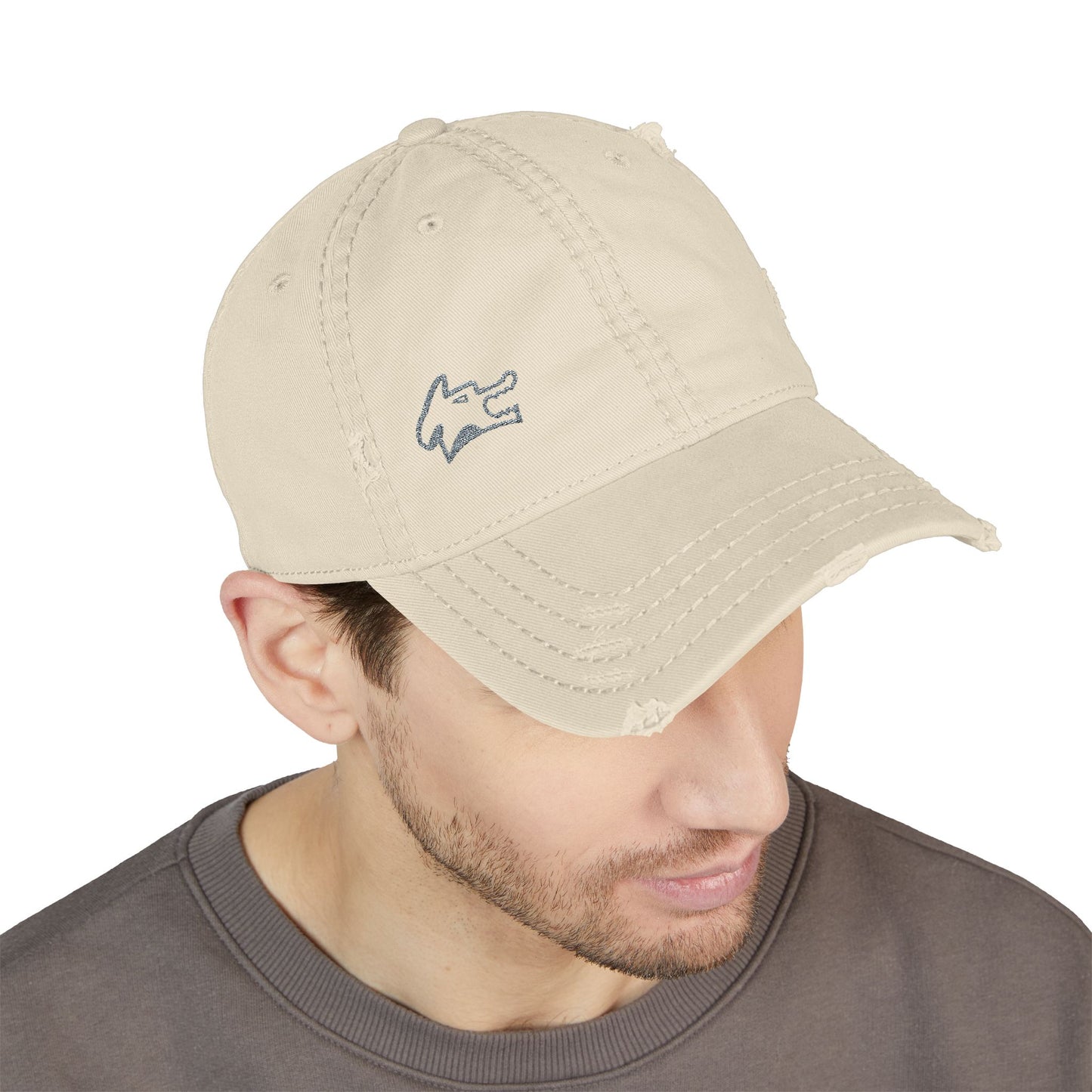 Distressed Dad Hat with Embroidery, Casual Cap, Vintage Style Hat, Unisex Everyday Hat, Outdoor Accessory, Father's Day Gift