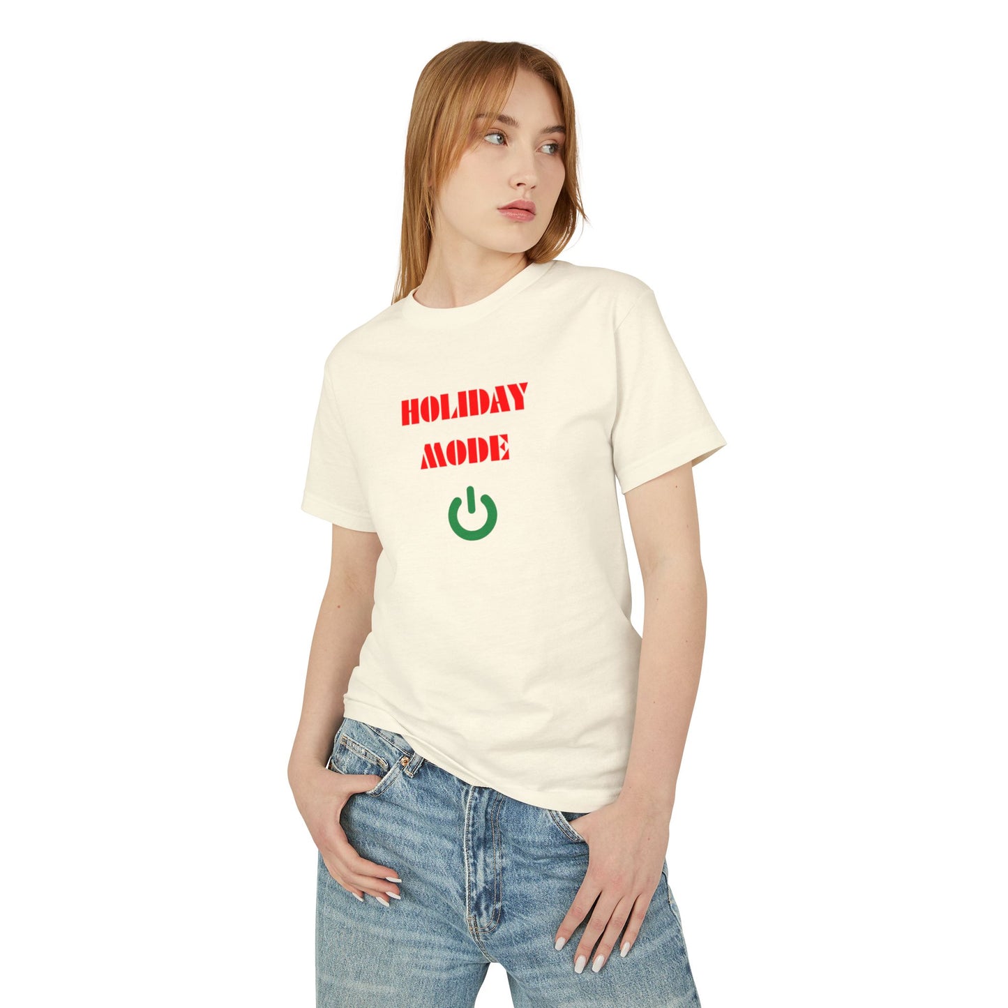 Holiday Mode T-Shirt — Festive Power Button Christmas Tee