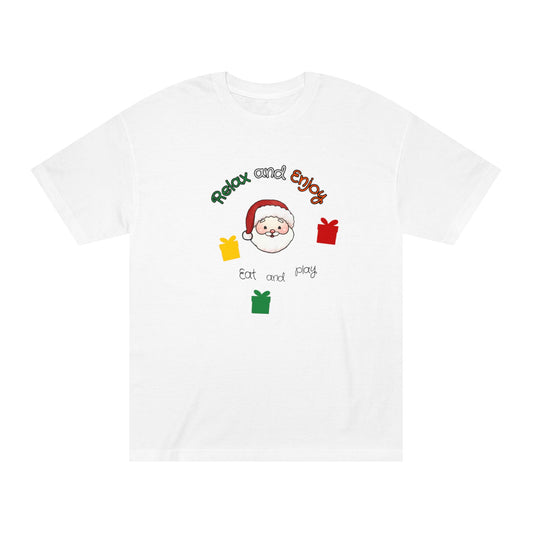 Relax and Enjoy Santa T-Shirt — Eat and Be Merry Christmas Tee