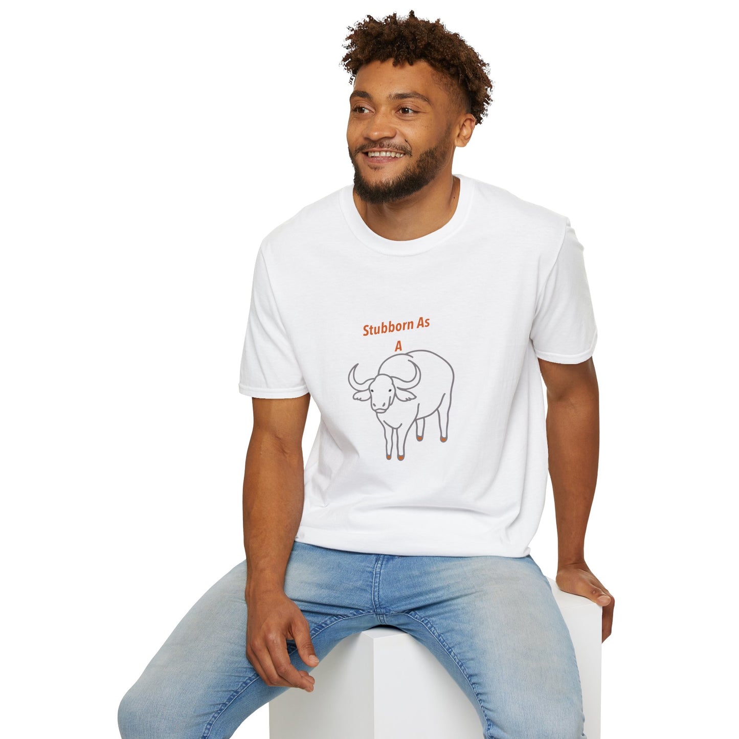 Stubborn As a Bull, Fun T-Shirt, Casual Wear, Unisex Softstyle Tee.