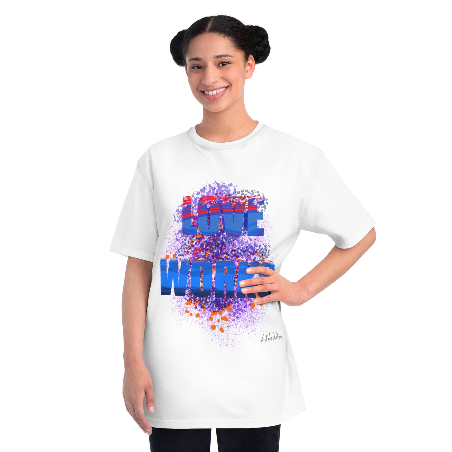 Organic Unisex T-Shirt | Love Works Graphic Tee, Inspirational Gift, Casual Wear, Unisex Apparel, Gift for Friends
