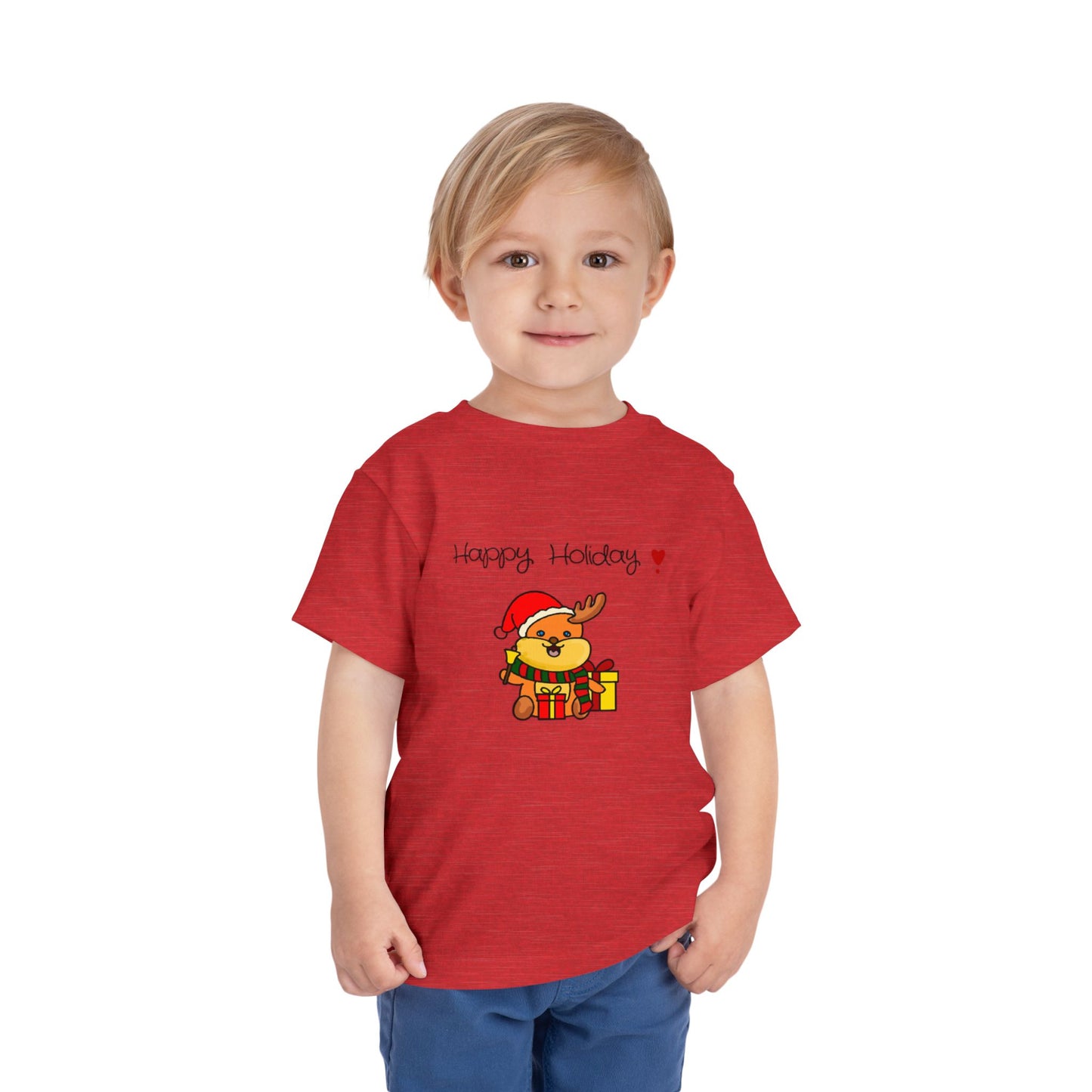 Happy Holiday Reindeer Toddler Tee — Cute Christmas Kids Shirt