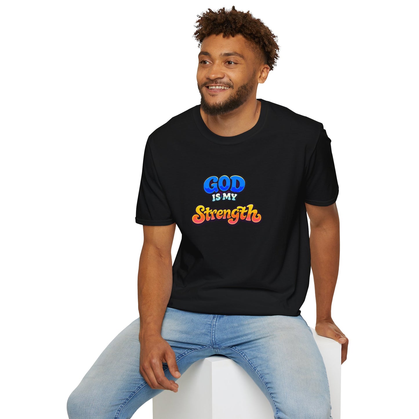 God Is My Strength T-Shirt — Retro Faith Graphic Tee