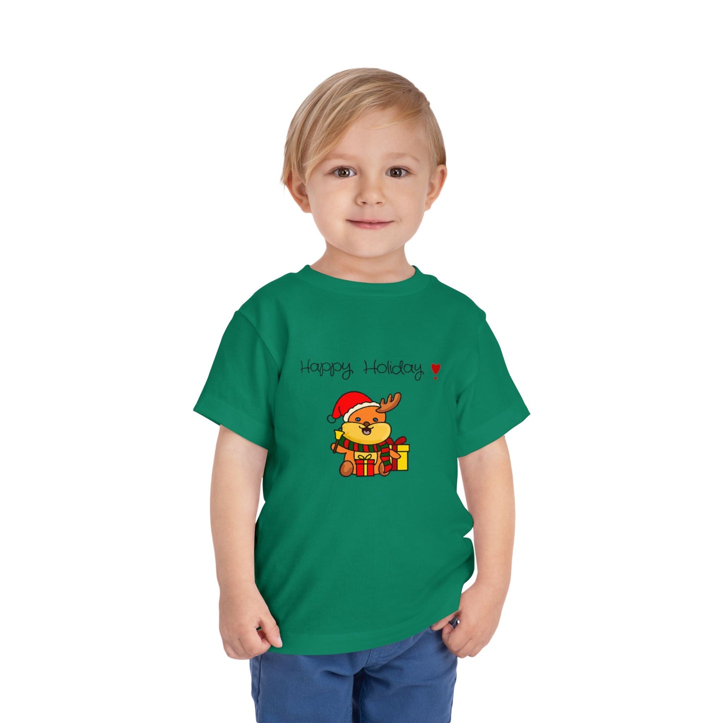 Happy Holiday Reindeer Toddler Tee — Cute Christmas Kids Shirt
