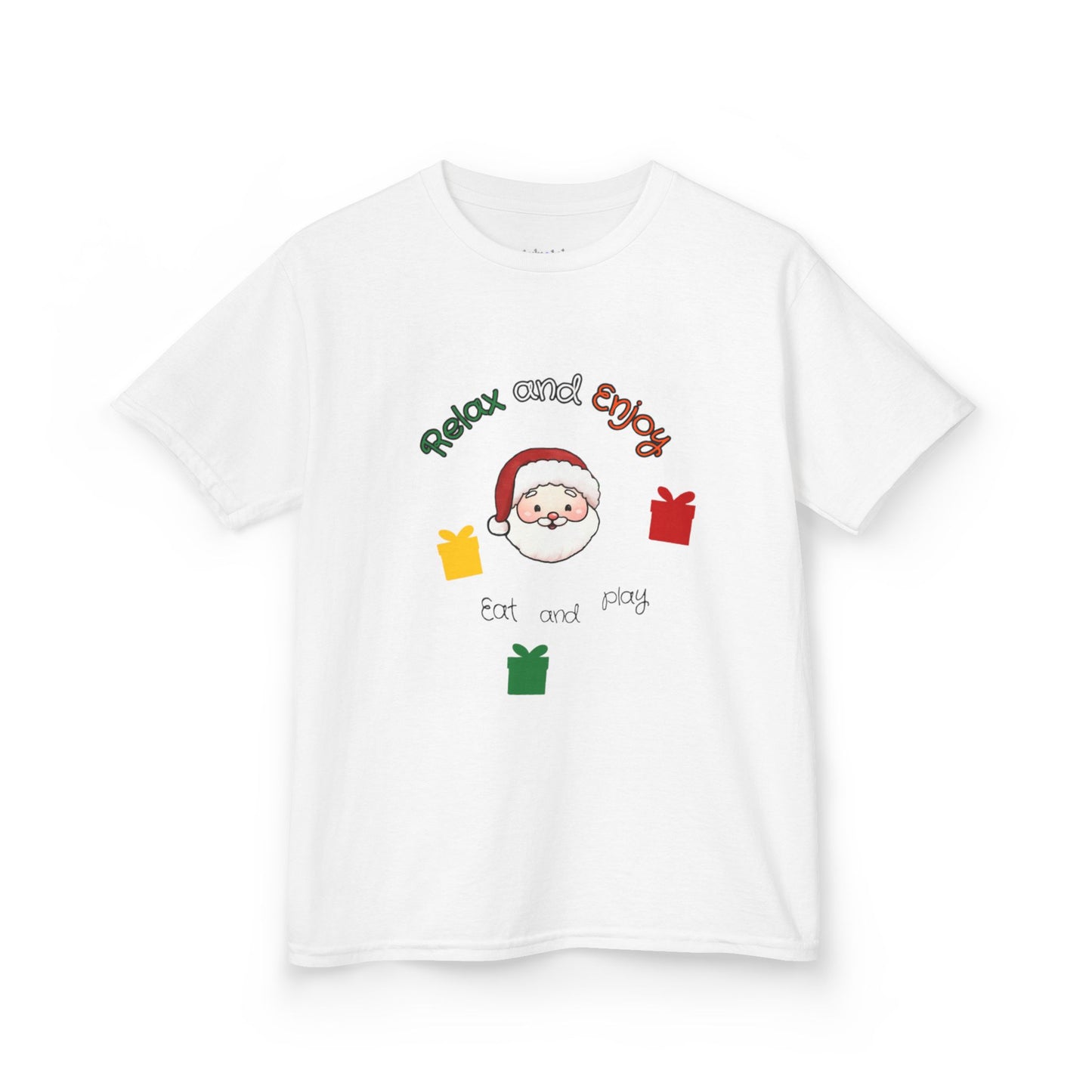 Kids Christmas Tee — 'Relax and Enjoy' Santa Gifts Holiday Shirt