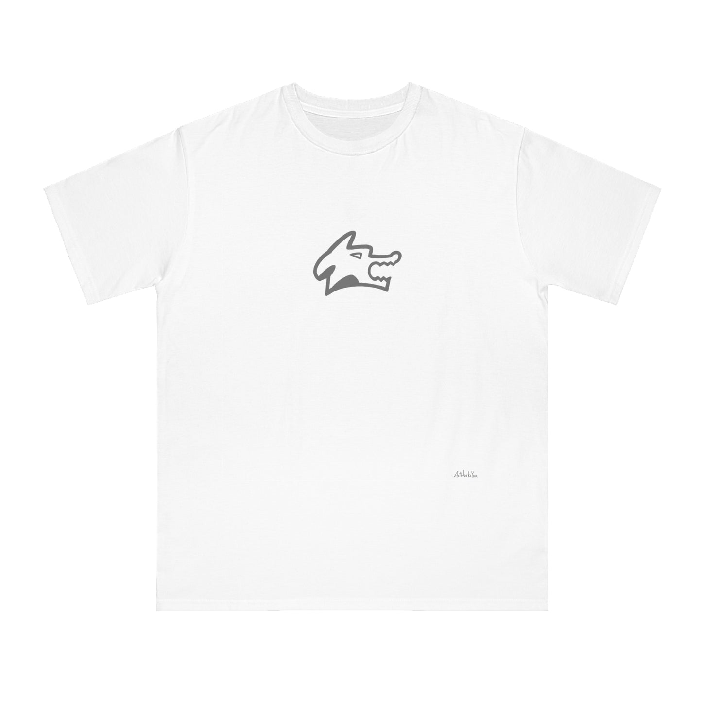 Minimal Fox Chest Logo T‑Shirt — Organic White Tee