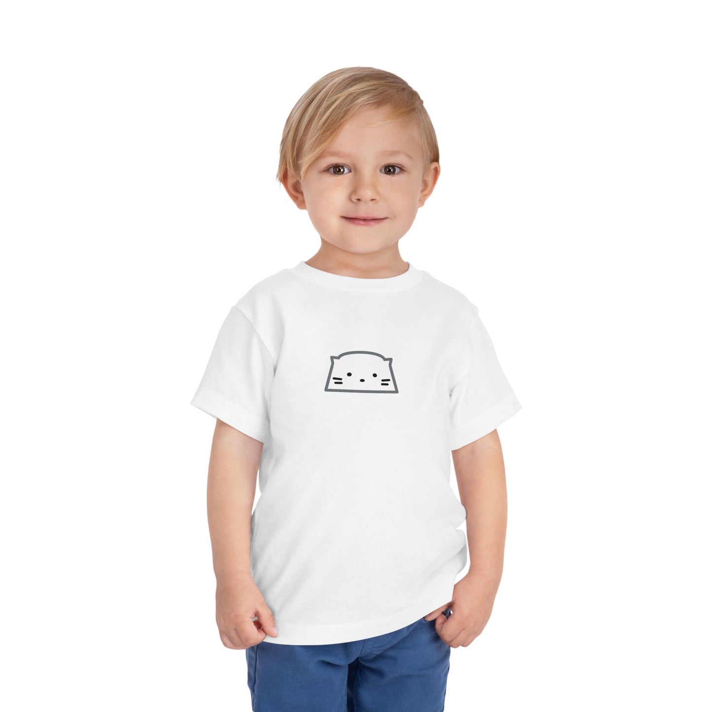 Toddler Tee — Minimal Cute Cat Face Shirt for Babies & Toddlers