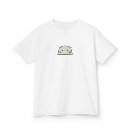 Kids Tee — Cute Minimalist Cat Face Graphic