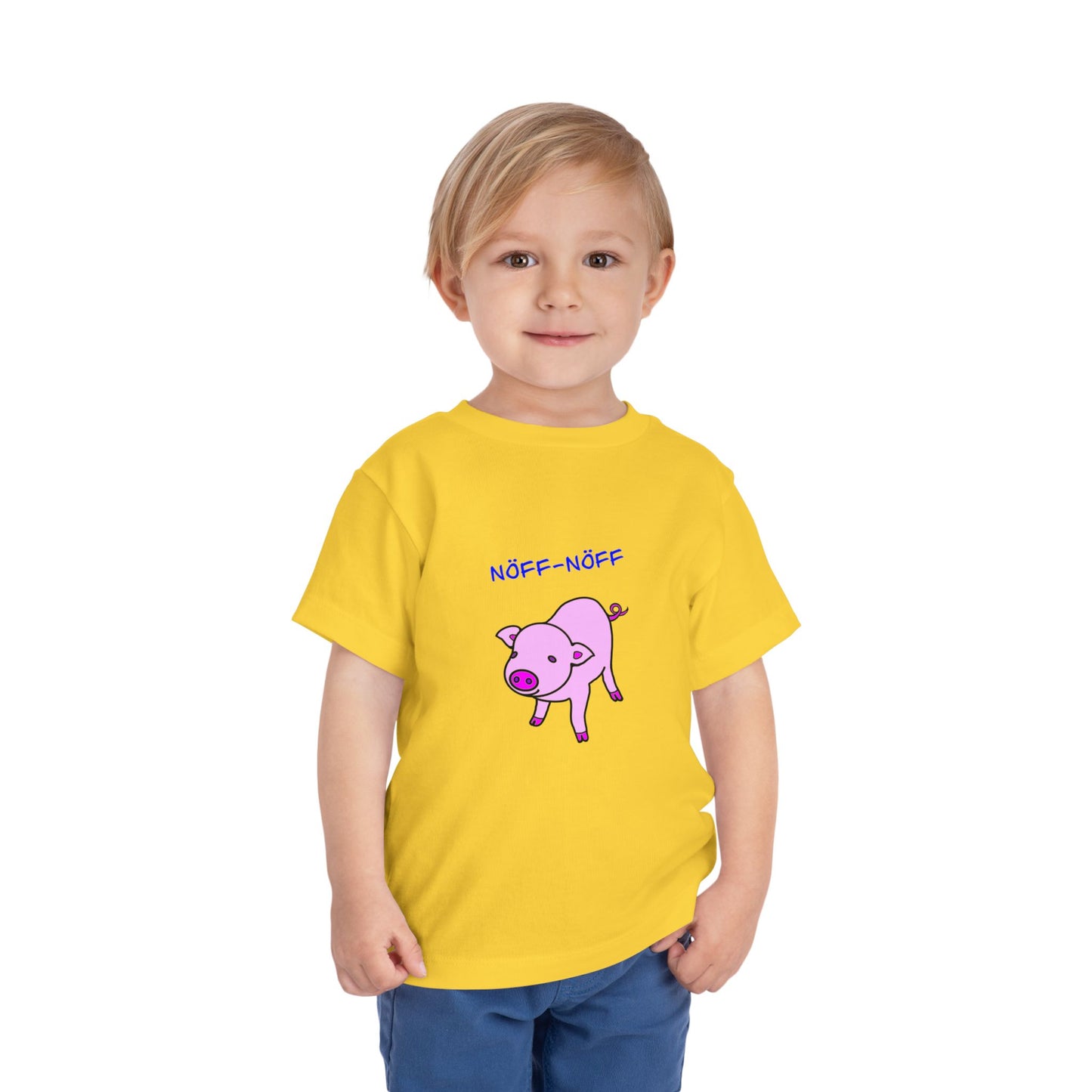 Adorable Toddler Pig Tee, Cute Animal Tee, Nöff-Nöff T-Shirt, Gift for Kids, Birthday Outfit, Farm Theme Tee