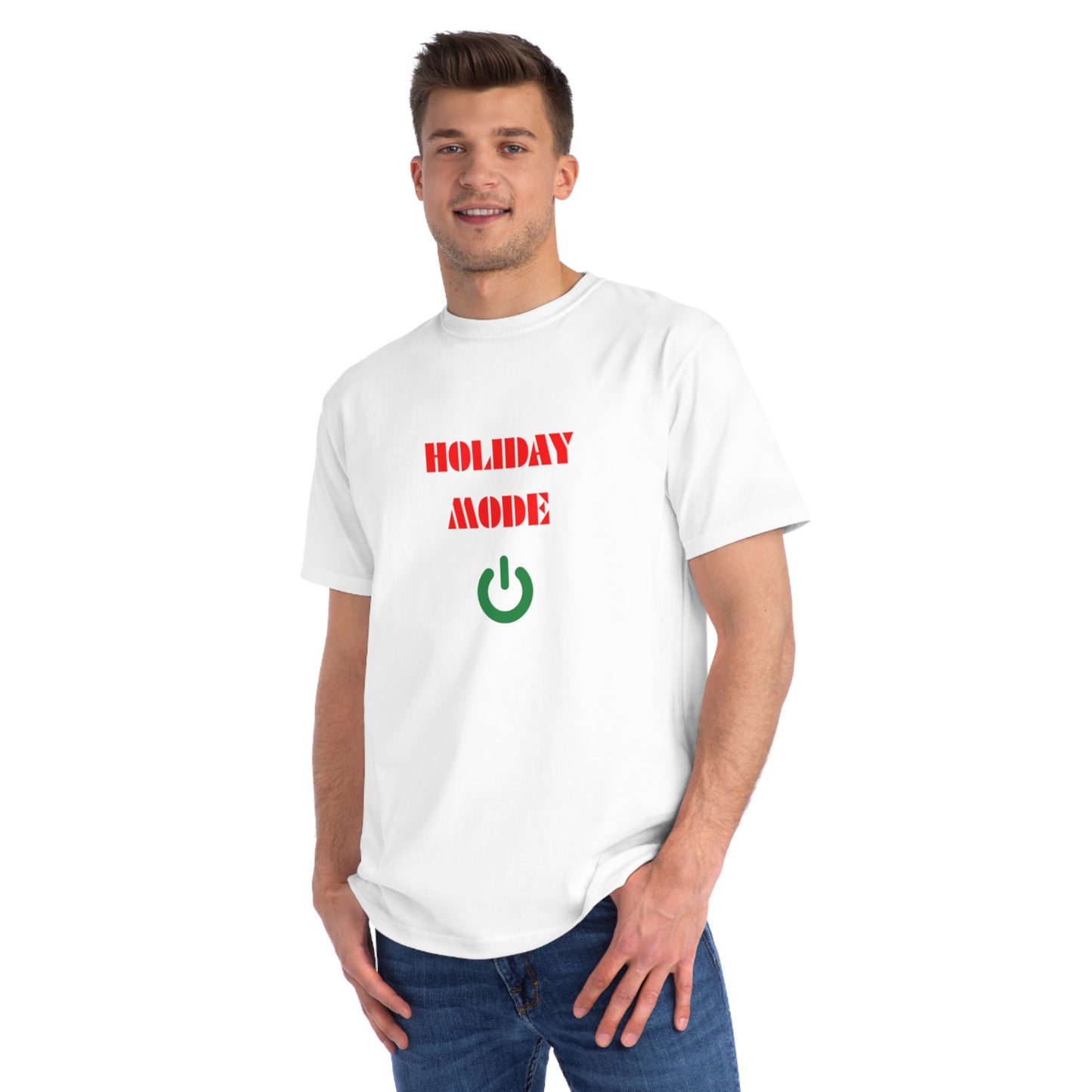 Holiday Mode T-Shirt — Festive Power Button Graphic