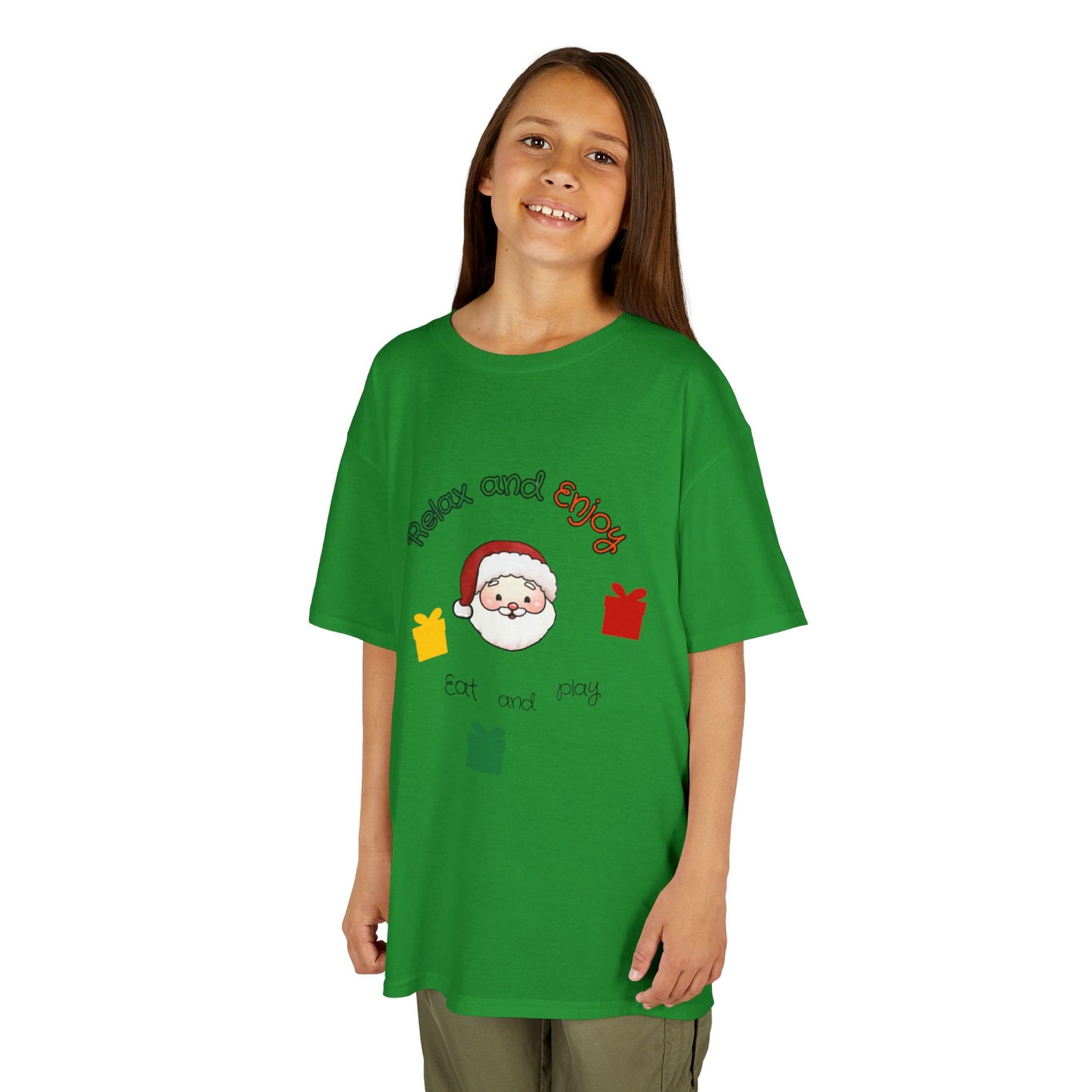 Kids Christmas Tee — 'Relax and Enjoy' Santa Gifts Holiday Shirt