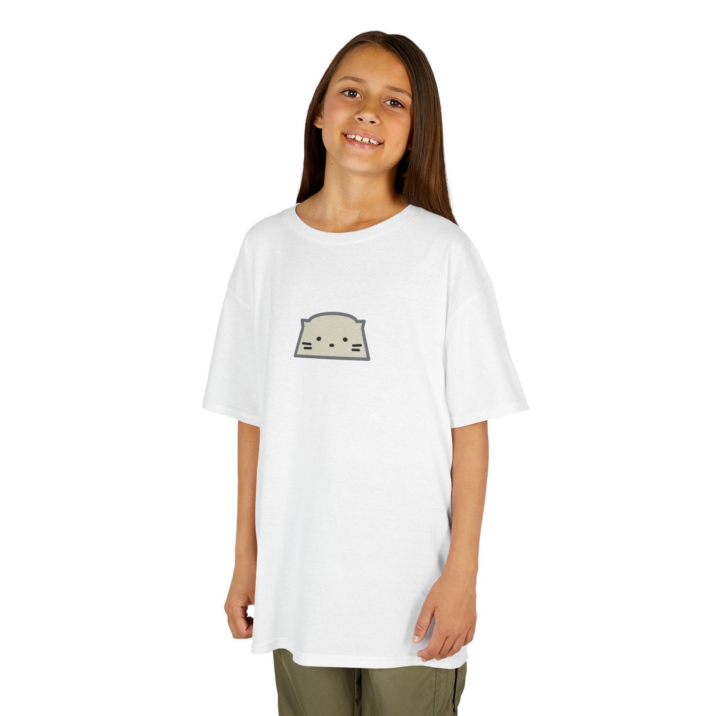 Kids Tee — Cute Minimalist Cat Face Graphic