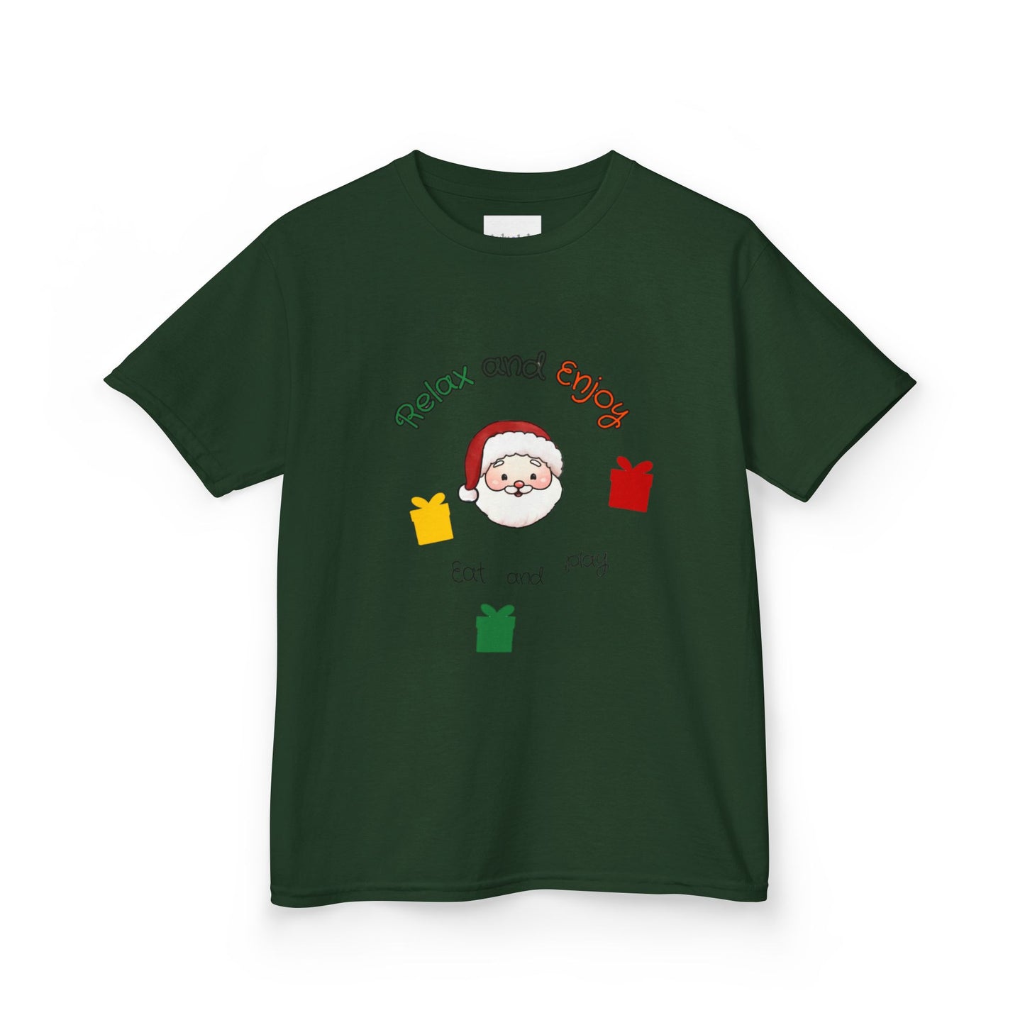Kids Christmas Tee — 'Relax and Enjoy' Santa Gifts Holiday Shirt