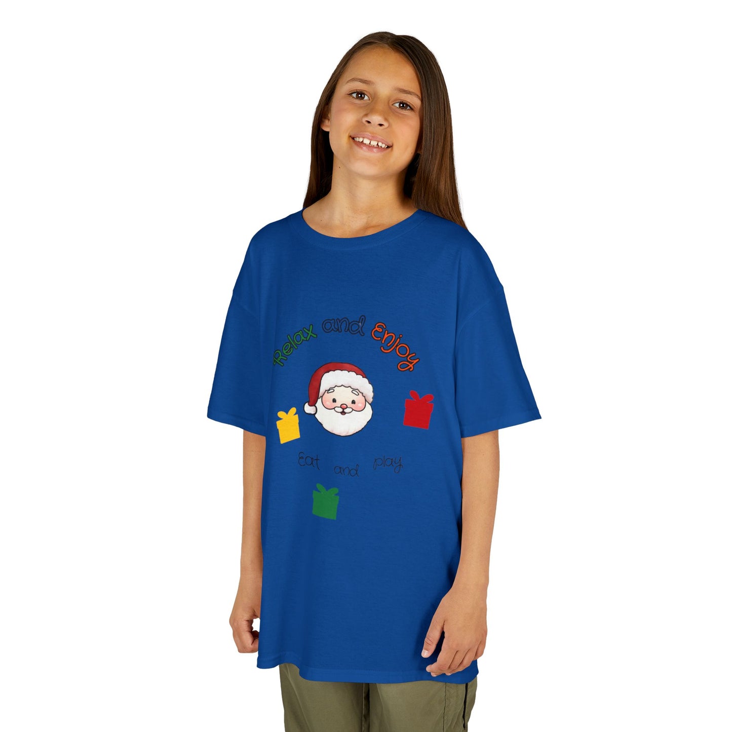 Kids Christmas Tee — 'Relax and Enjoy' Santa Gifts Holiday Shirt