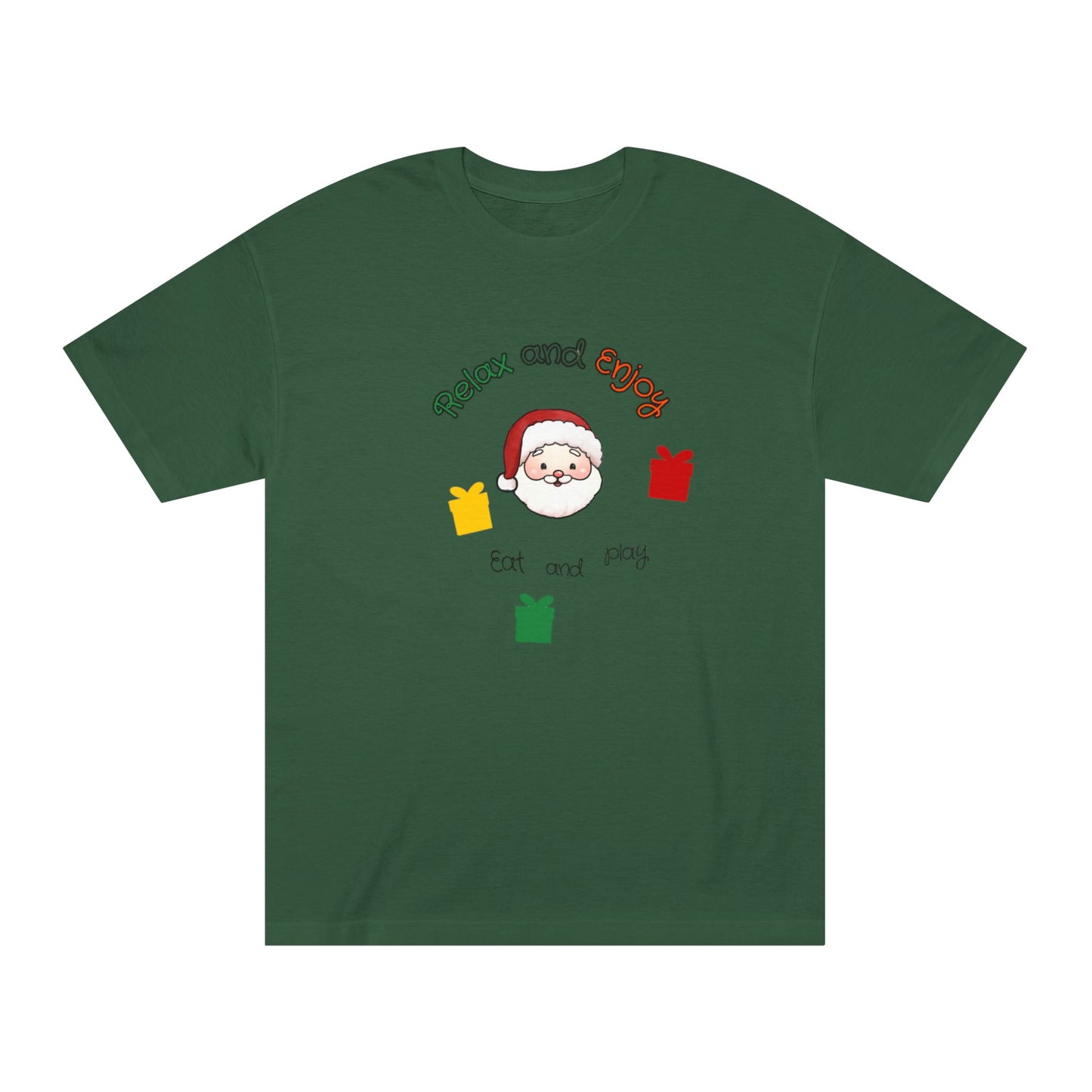 Relax and Enjoy Santa T-Shirt — Eat and Be Merry Christmas Tee