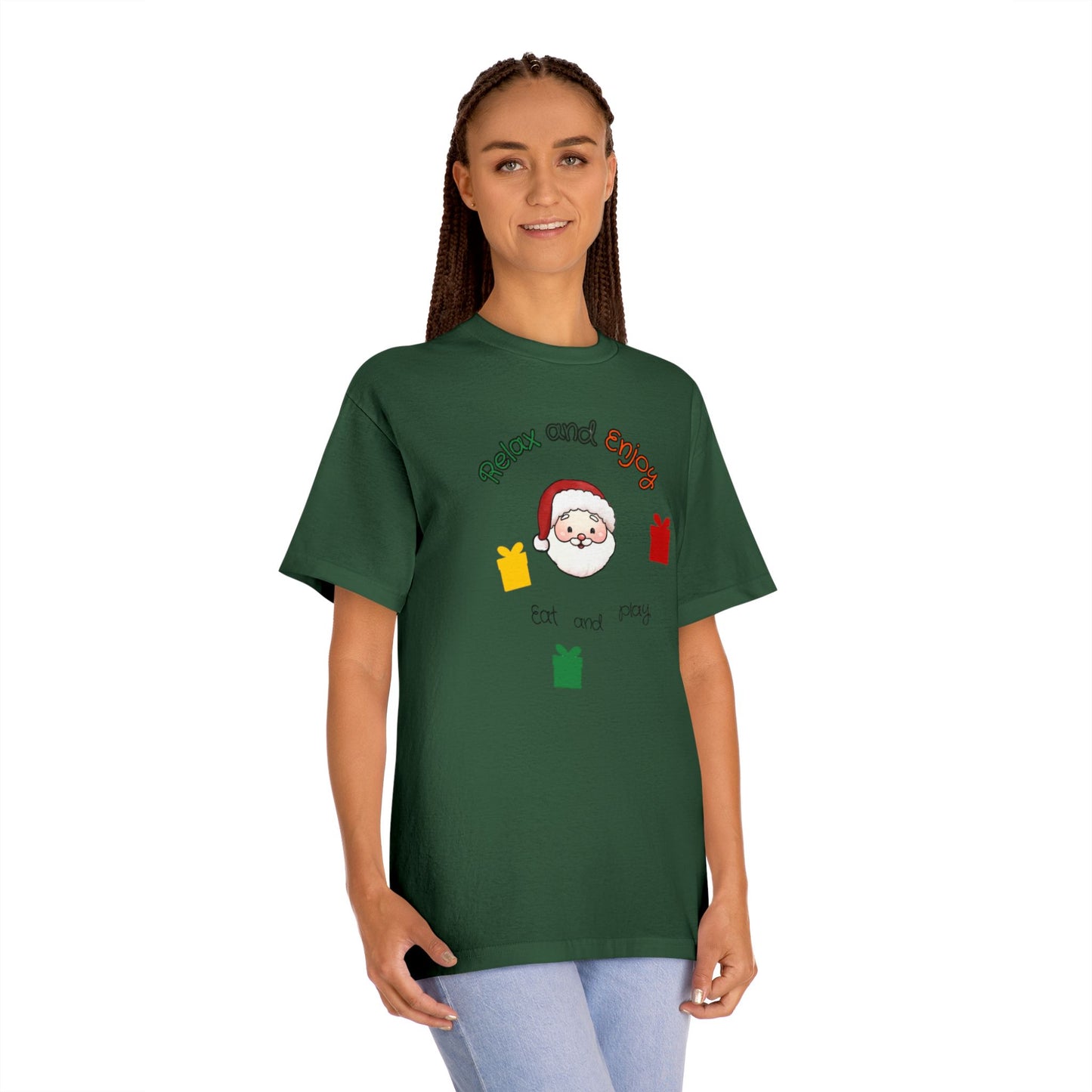 Relax and Enjoy Santa T-Shirt — Eat and Be Merry Christmas Tee