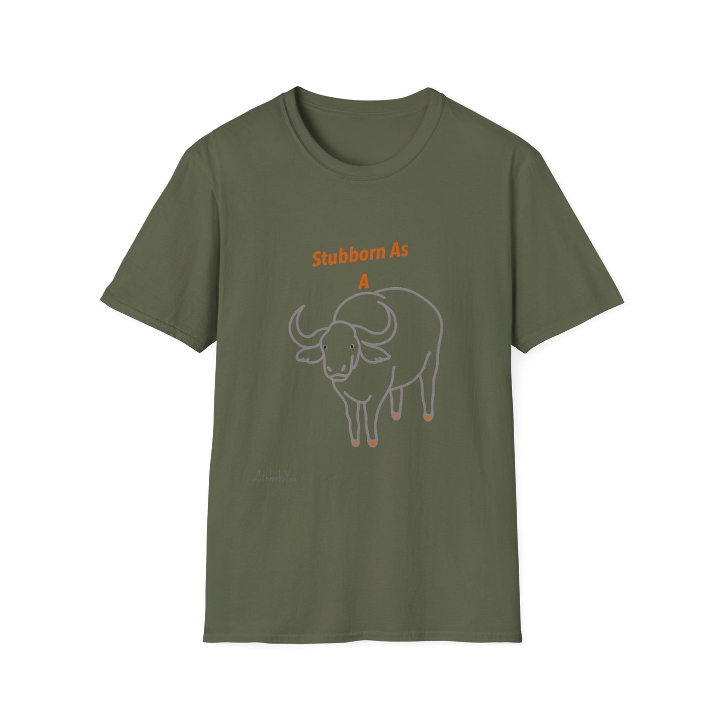 Stubborn As a Bull, Fun T-Shirt Gift, Casual Wear, Unisex Softstyle Tee