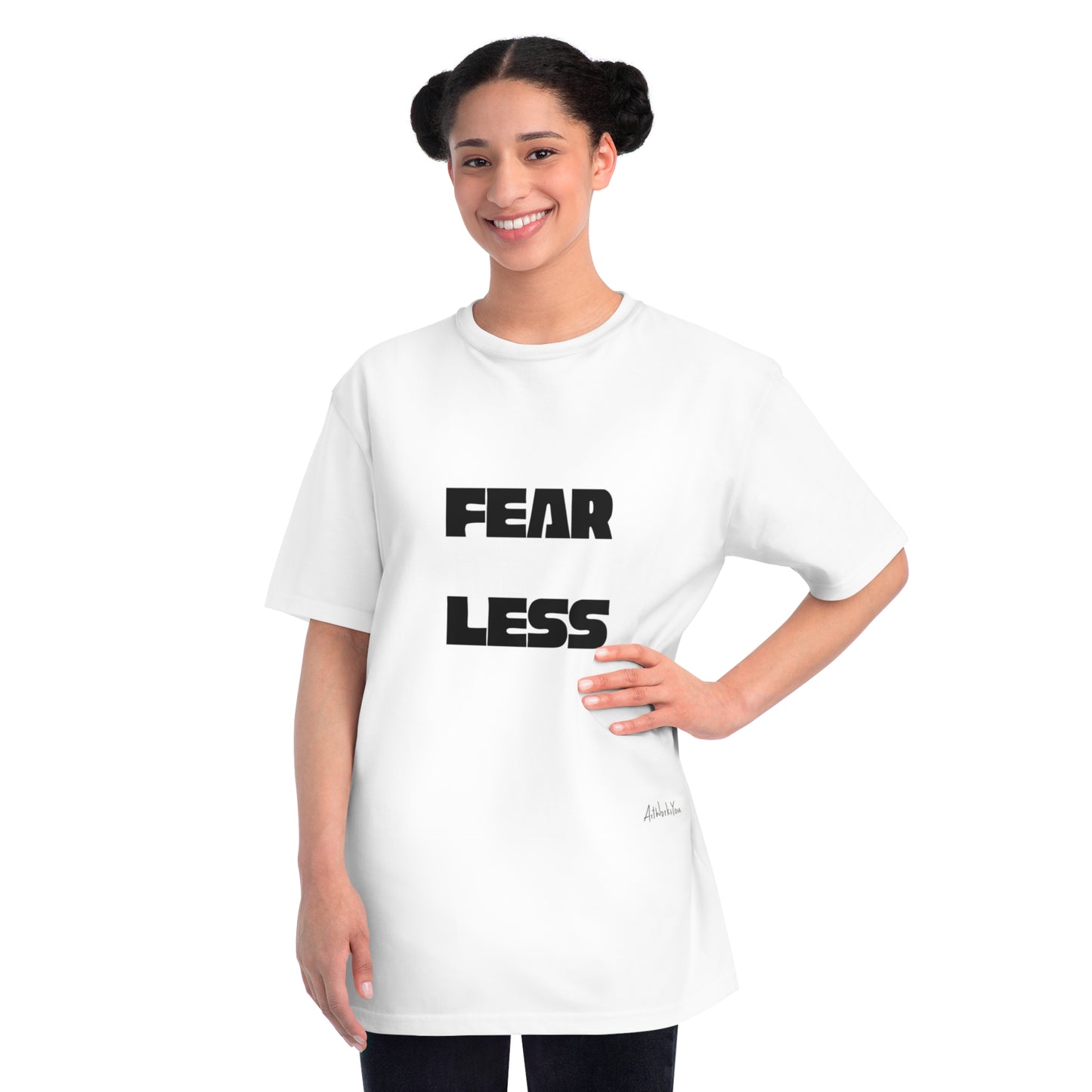 Fear Less Organic Unisex Classic T-Shirt, Motivational Tee, Casual Wear, Gift Idea, Everyday Apparel, Statement Shirt