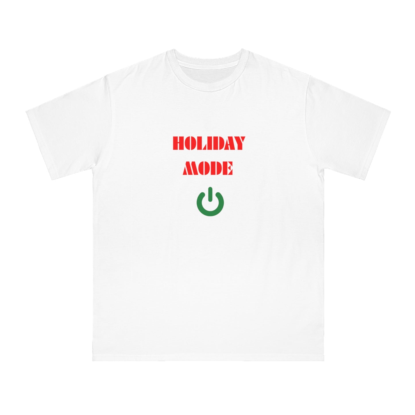 Holiday Mode T-Shirt — Festive Power Button Graphic