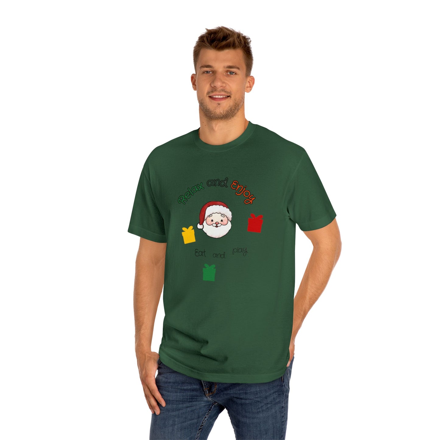 Relax and Enjoy Santa T-Shirt — Eat and Be Merry Christmas Tee