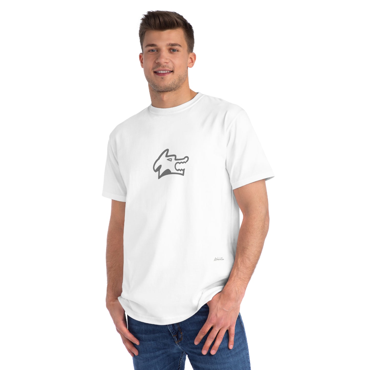 Minimal Fox Chest Logo T‑Shirt — Organic White Tee